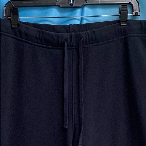 Frank & Eileen CATHERINE Triple Fleece Wide Leg Crop Sweatpants Size: L Navy - Picture 6 of 16